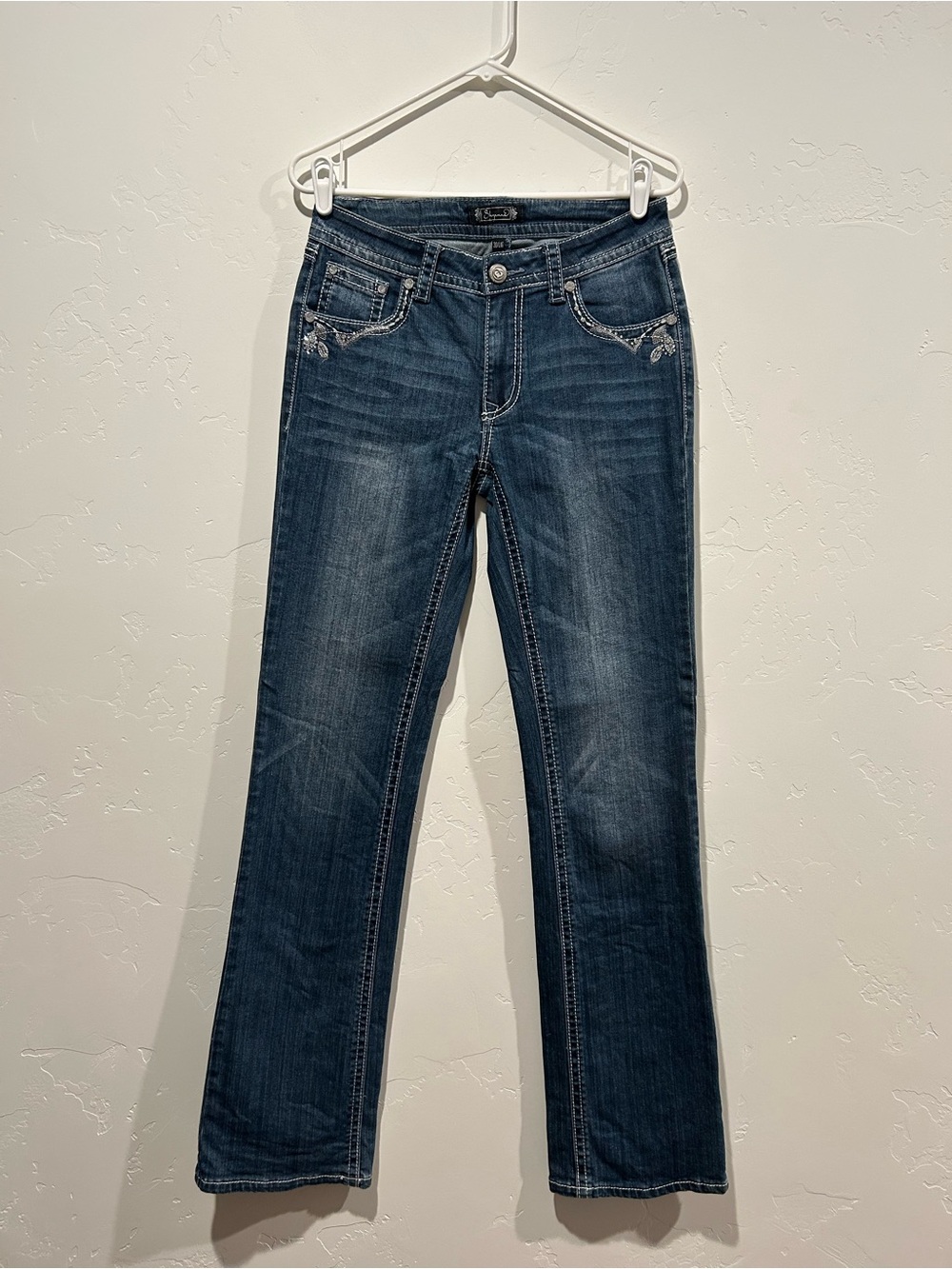 Shyanne Sequined Women's Dark Blue Boot Cut Jeans